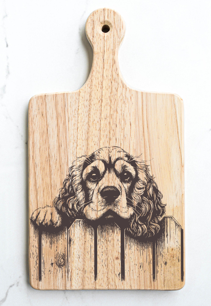Cocker Spaniel Cutting Cheese Board