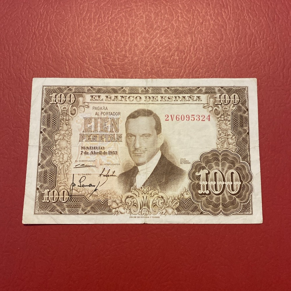 Spain- 100 Pesetas- 1953