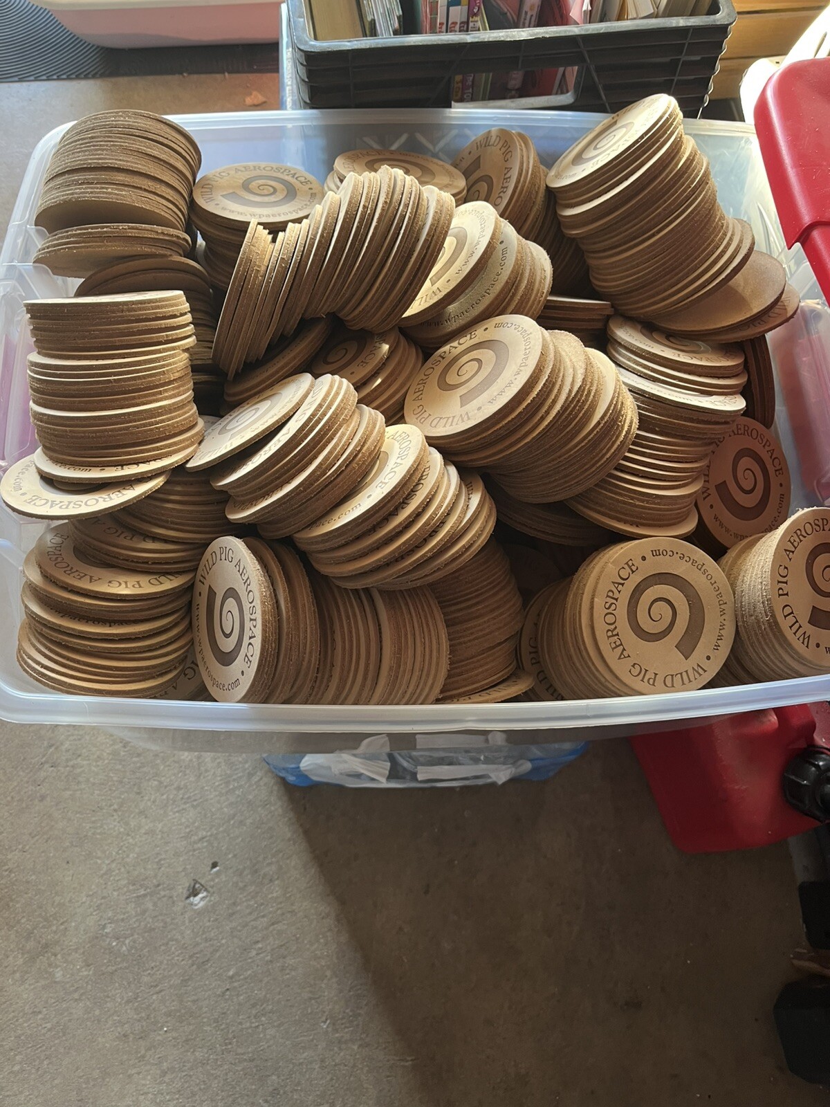 Bulk Lot Of 250 Leather Beer Drink Coasters Wild Pig Aerospace