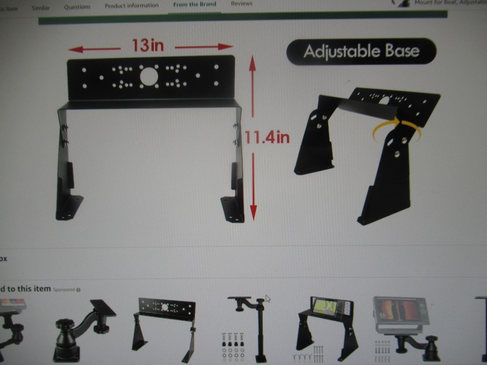 Universal Fish Finder graph Mount adjustable angle deck marine electronic mount