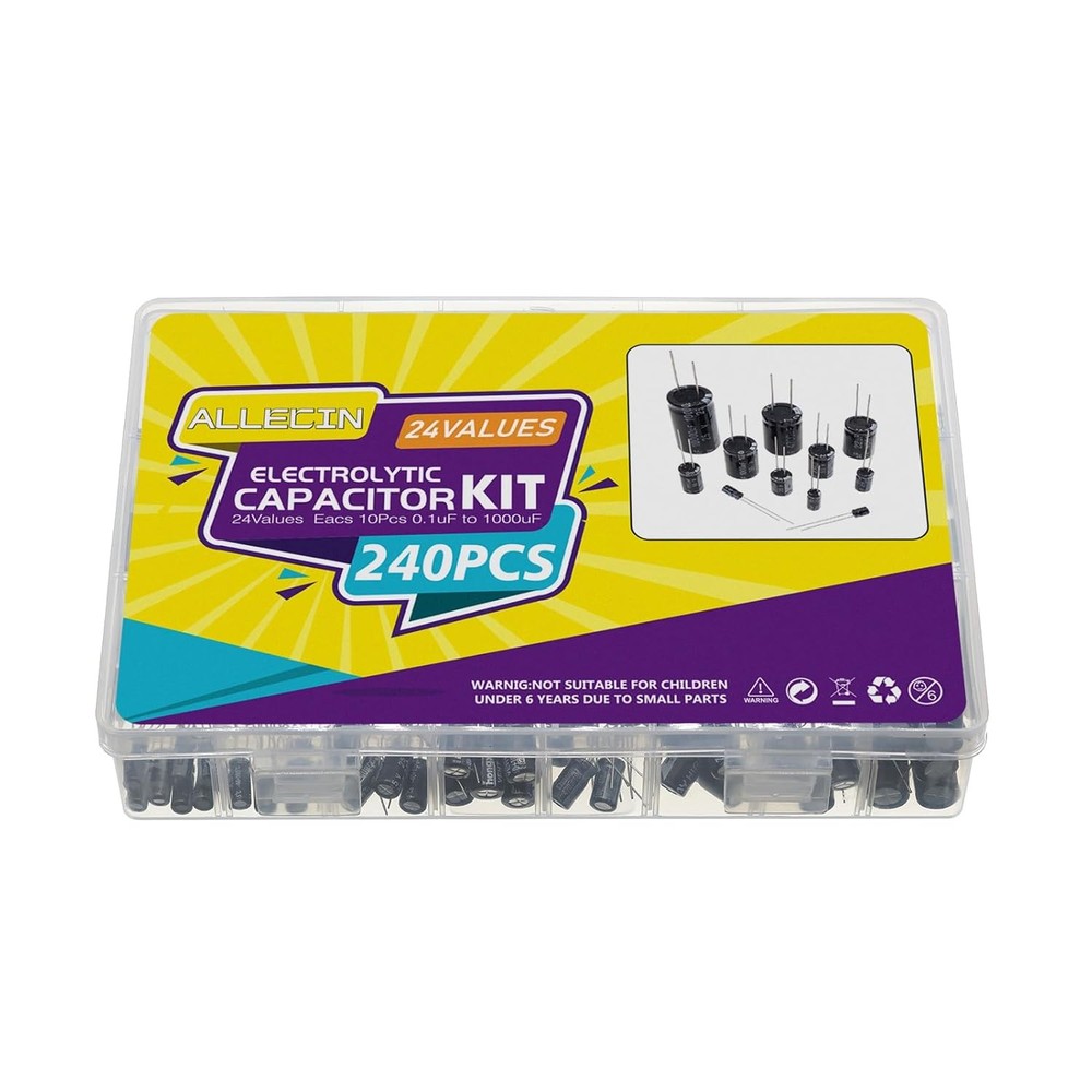 Electrolytic Capacitor Assortment Kit 24 Values