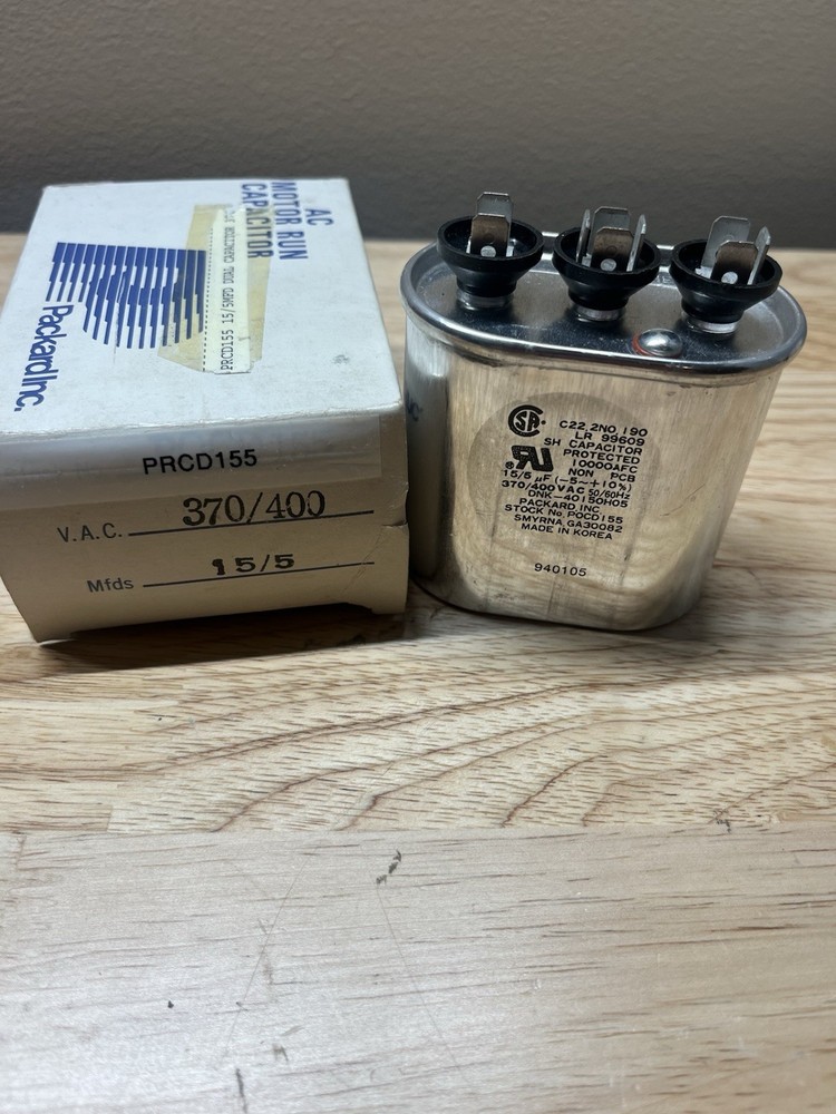 Packard  PRCD155  Oval Run Capacitor 370V/400V