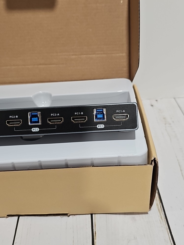 HDMI KVM Switch 2 Monitors 2 Computers, 4K HDMI Matrix Switch 2x2, Support...