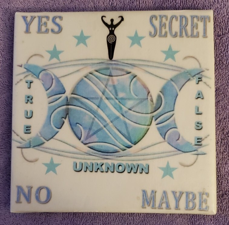 Pendulum Tile Board - "Opal Mother Moon Goddess" wicca, witch