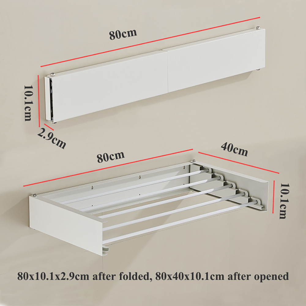 Laundry Drying Rack, Wall Mounted, Collapsible Clothes Drying Rack 31.5in Flush