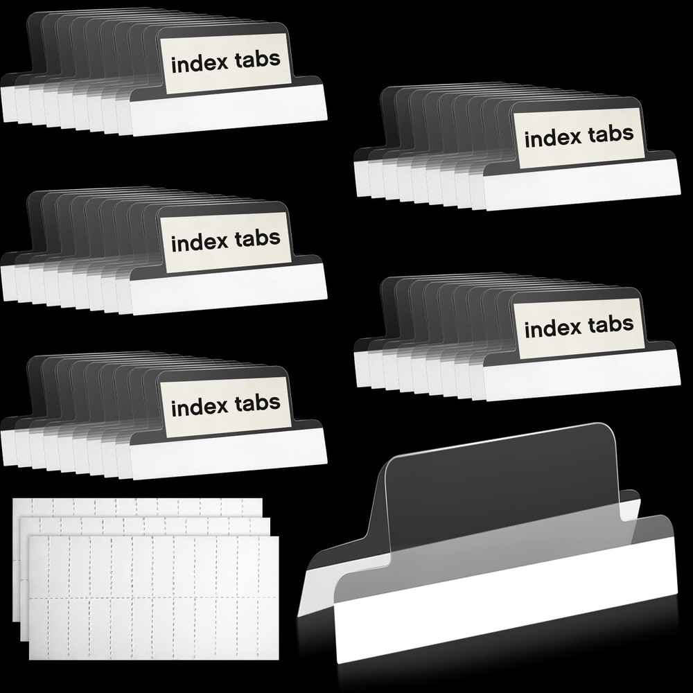 Insertable Self Adhesive Tabs with Printable Inserts, 1 Inch Clear Index...