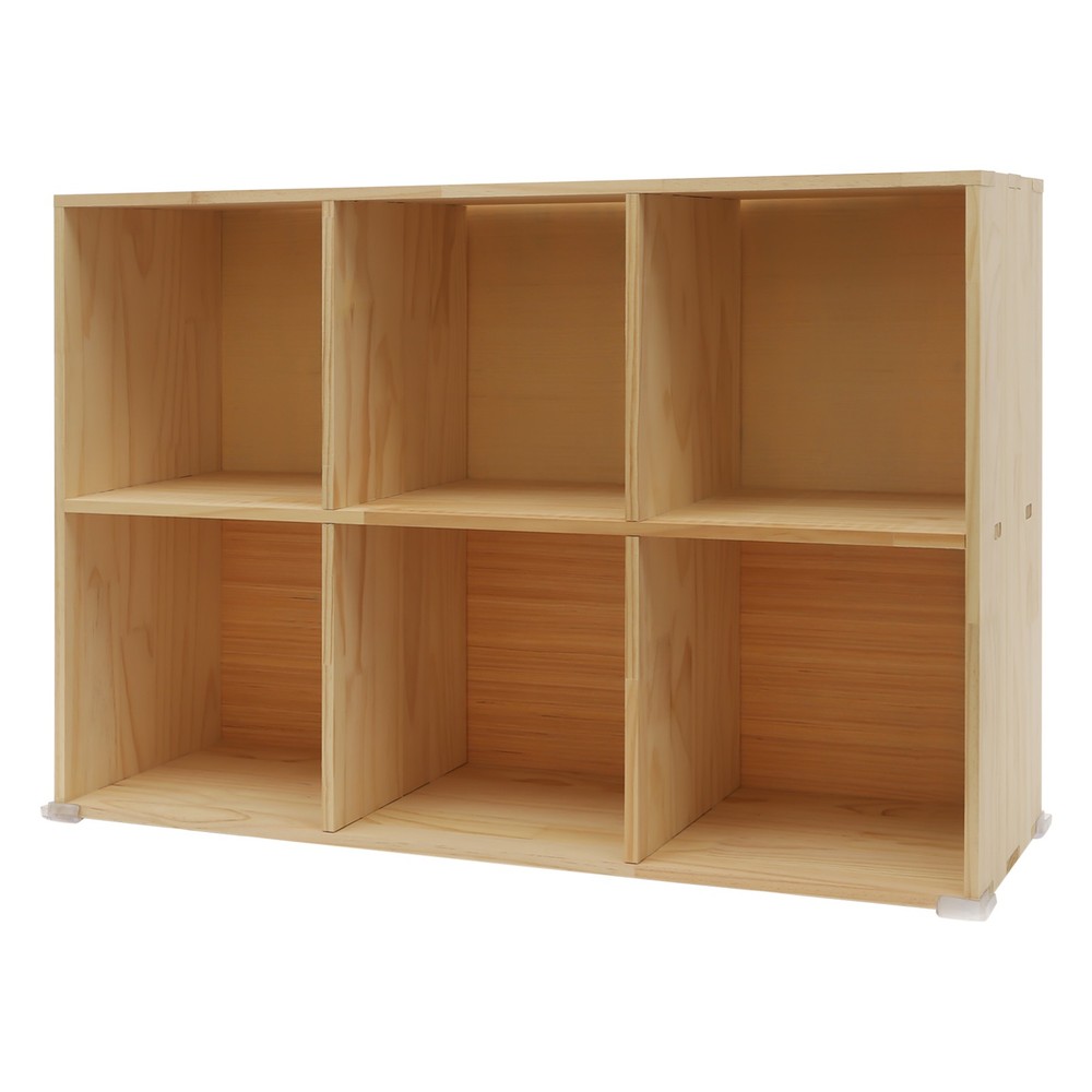 Solid Wood Bookcase with 6 Cubes - Stylish Storage & Elegant Design