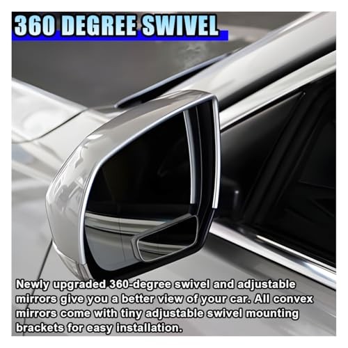 2PCS Rectangle Blind Spot Mirror for Car, Adjustable Wide Angle Mirror Framed
