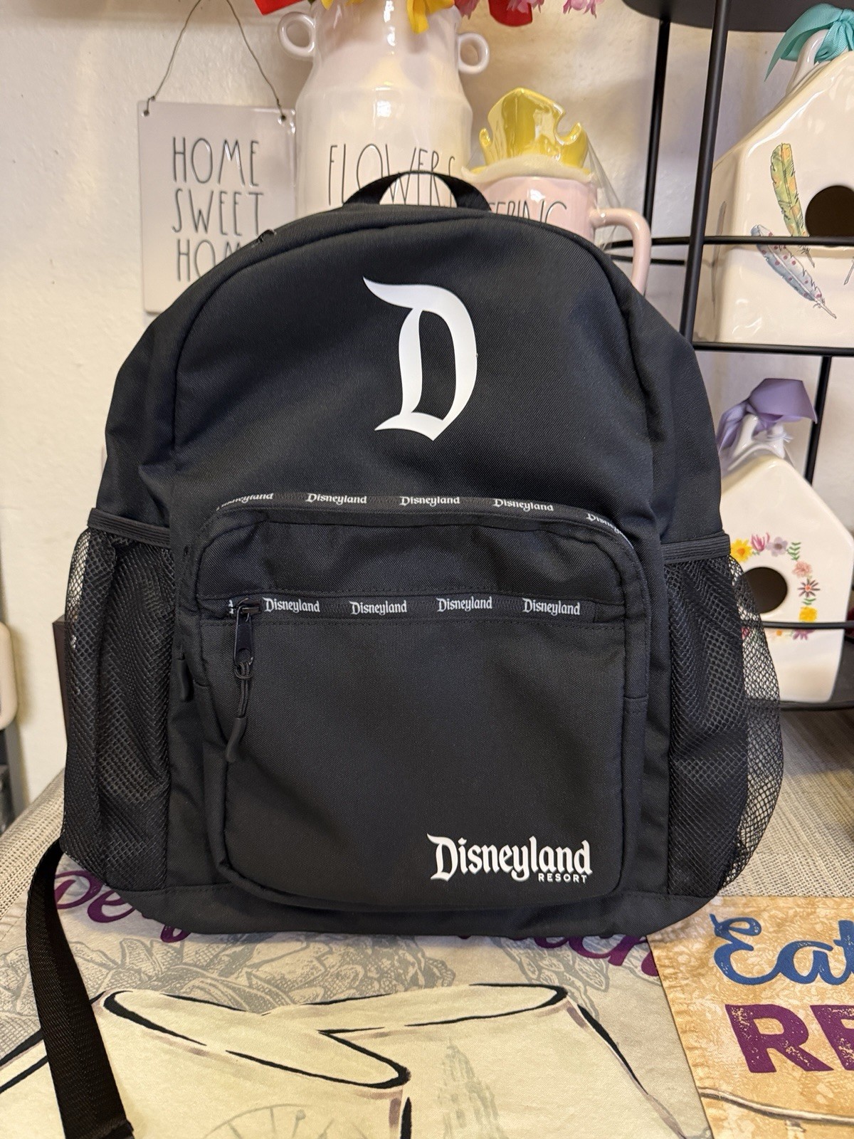 Disney Parks Disneyland LARGE Black Backpack Collection. New