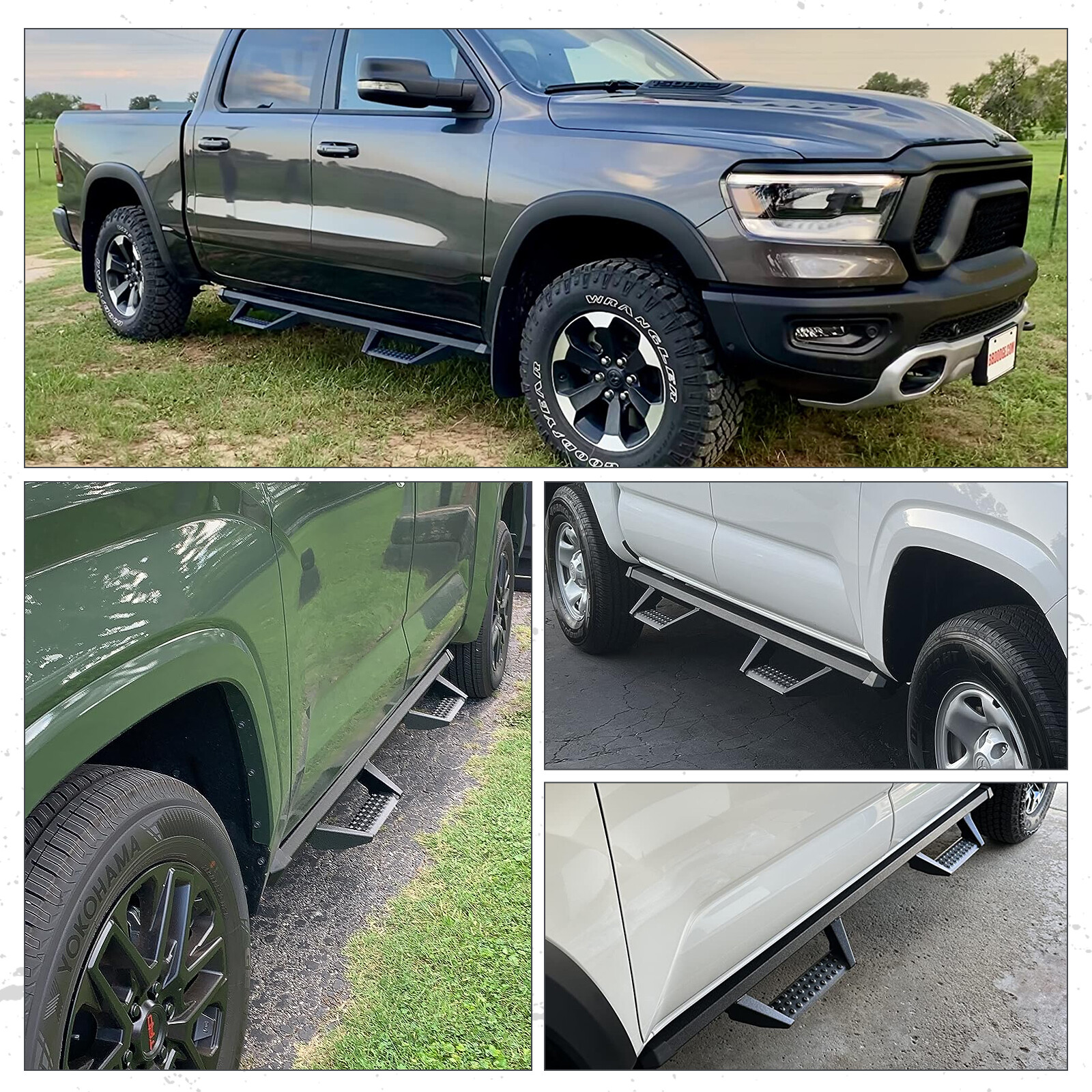 For 15-24 Colorado/Canyon Crew Cab 3" Drop Bar Running Board Step Board BCKA