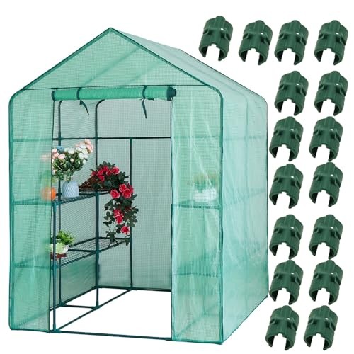 16PCS Greenhouse Shelf Clip Buckles for 0.63 Inch Tube