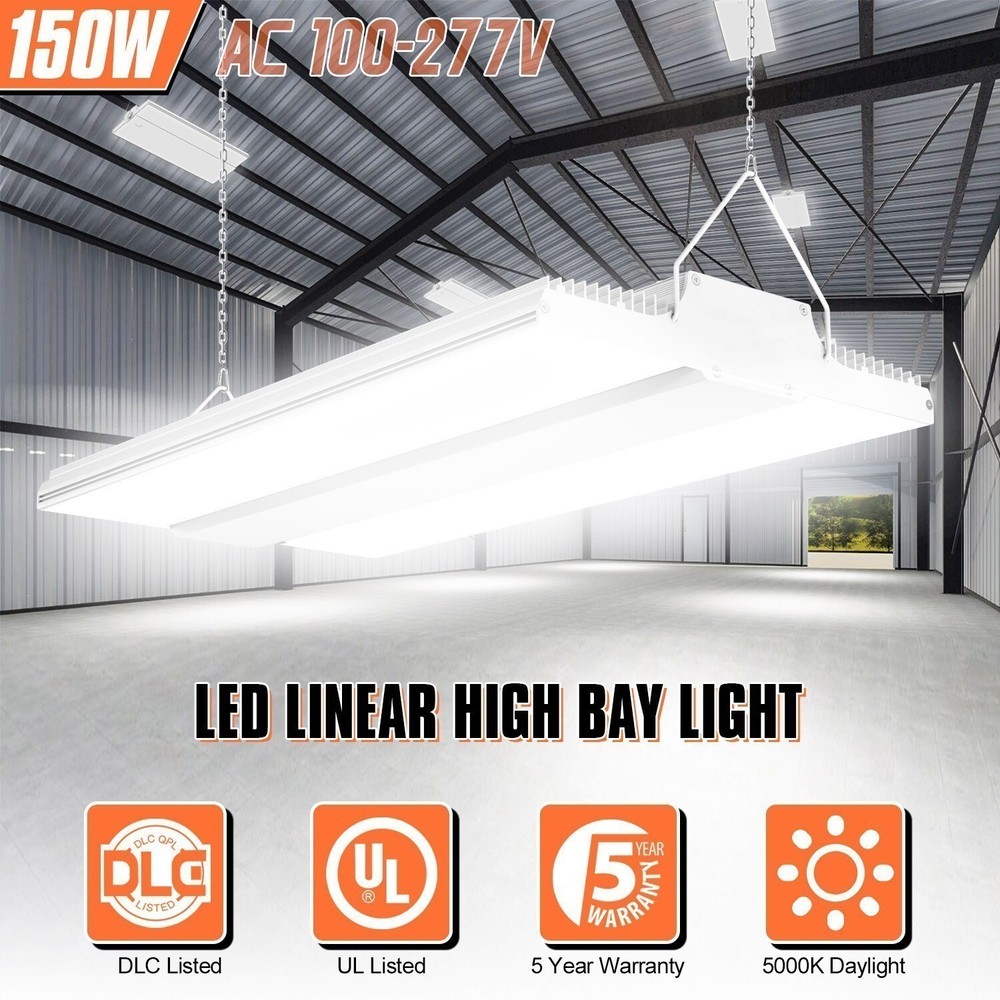 150 Watts LED Linear High Bay Light Warehouse Workshop Lighting 5000K Daylight