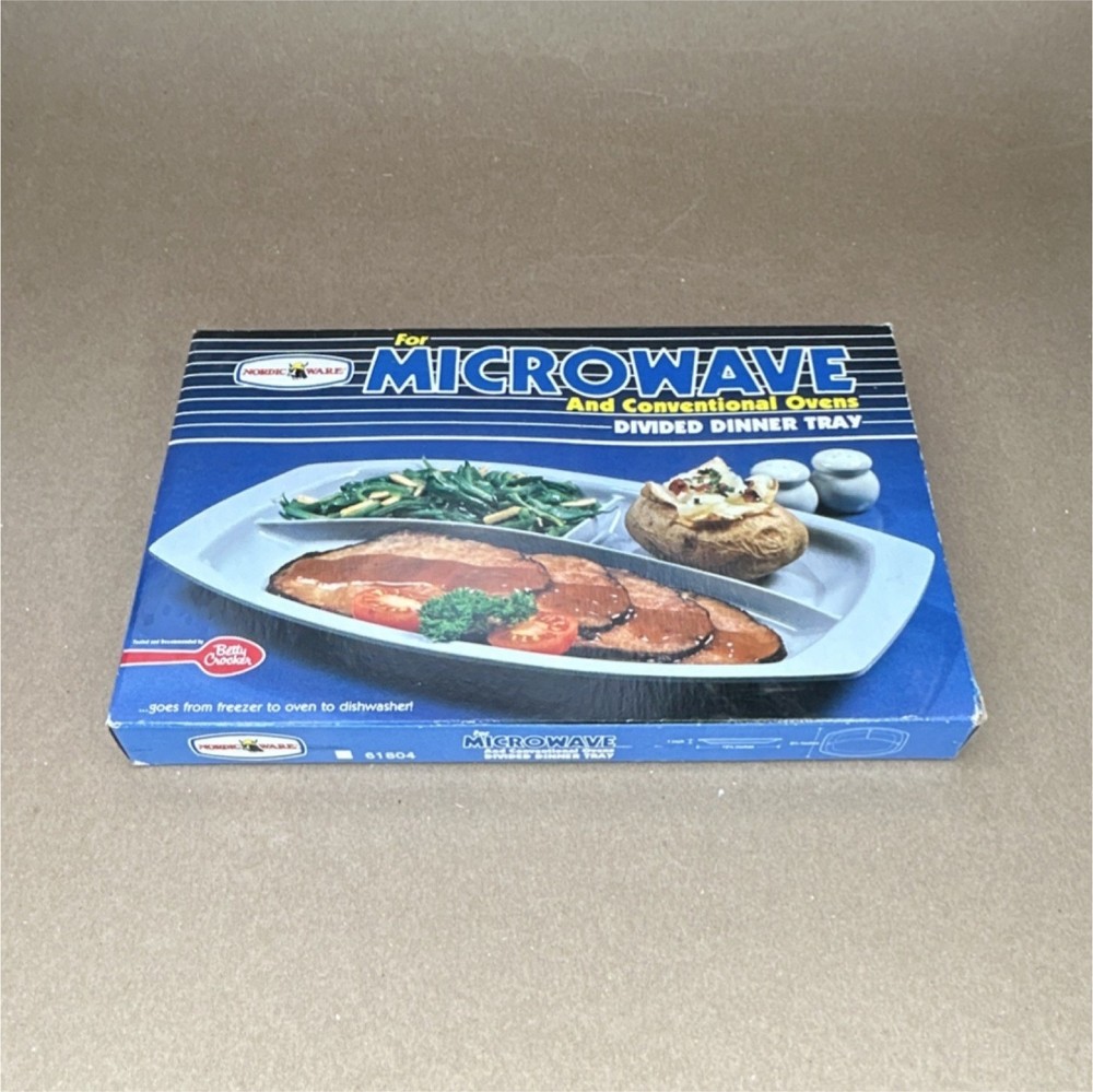 Nordic Ware Divided Dinner Tray White Plastic Microwave Model 61804