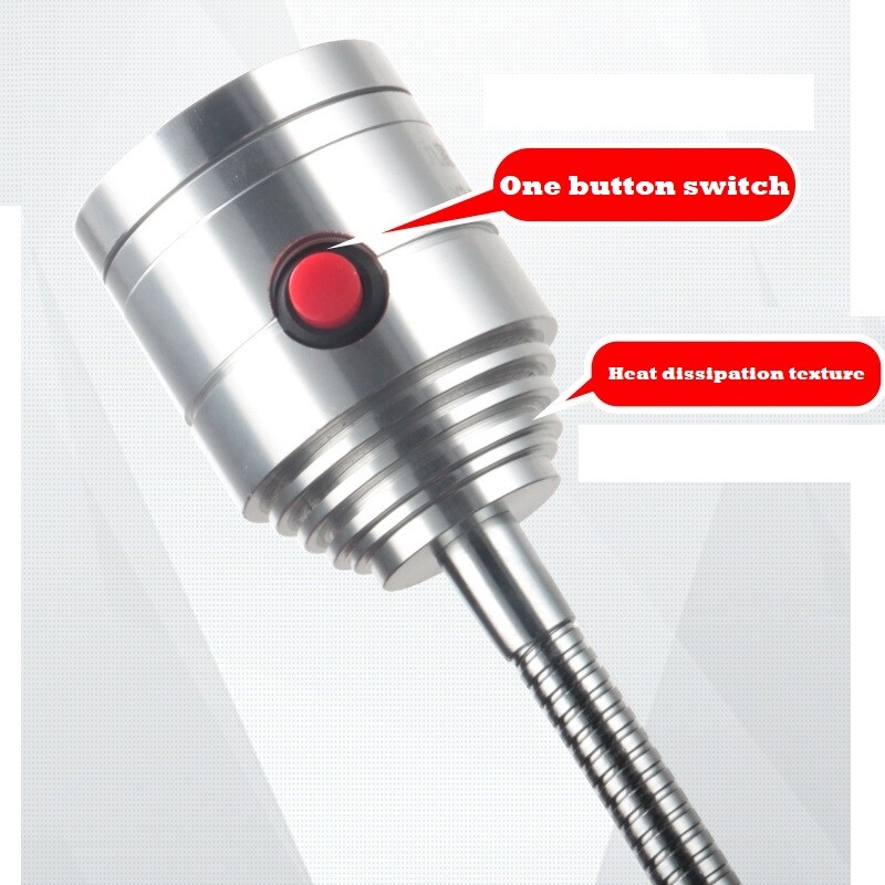 LED Machine Light Long Arm Hose Micro-machine Tool Work Light 24V Gooseneck Lamp