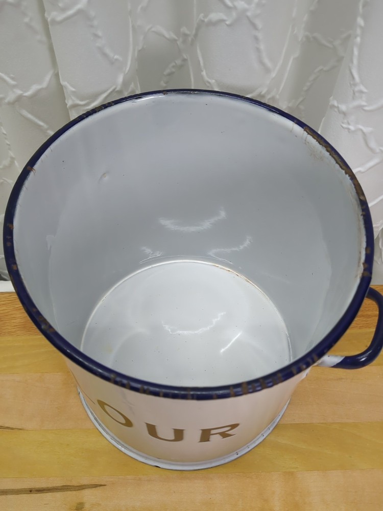 Enamelware Flour Pot