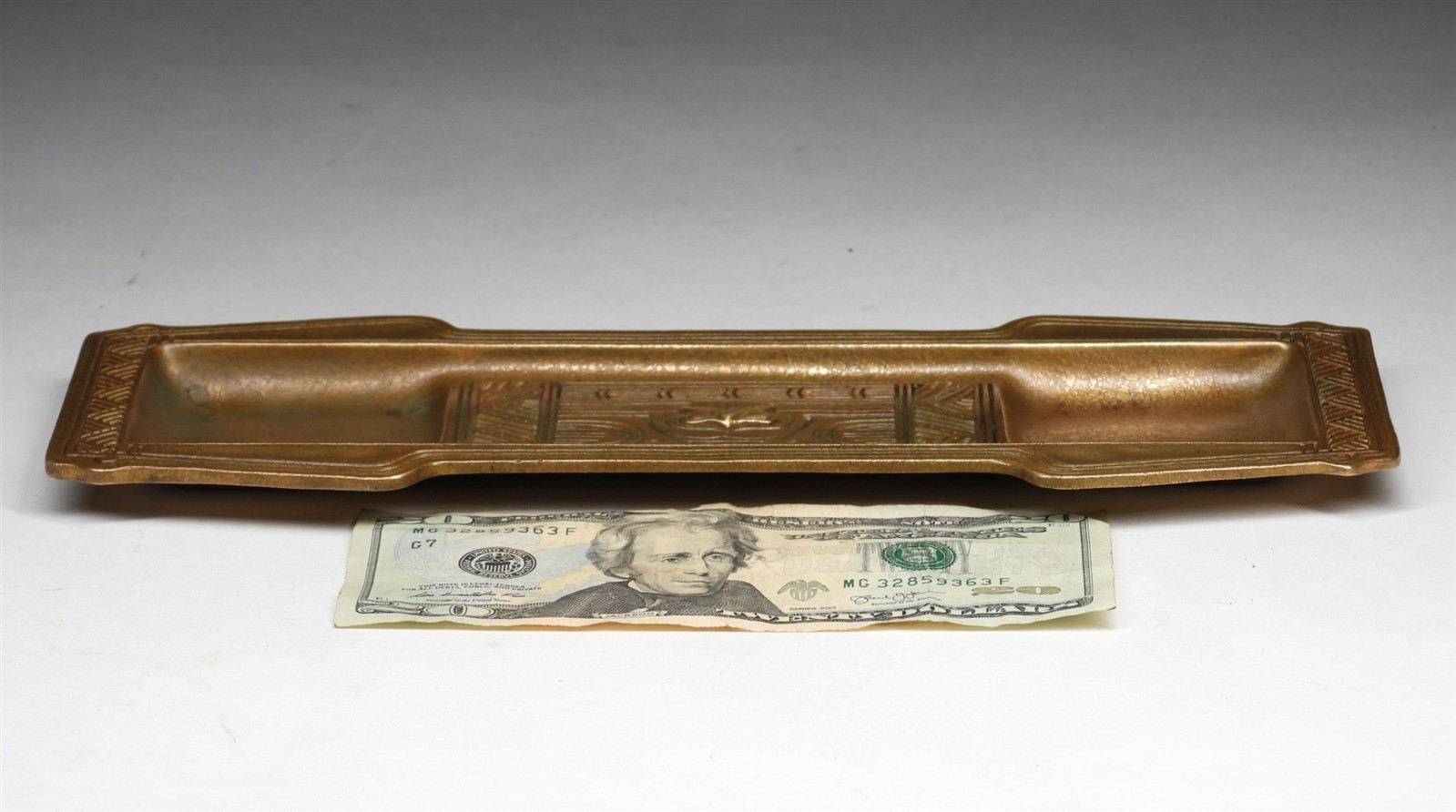 BEST! Tiffany Studios Dore Bronze Owl Pen Tray #1185