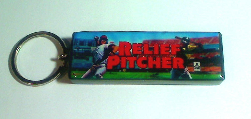 Relief Pitcher  Arcade Marquee Coin Door accessory Keychain