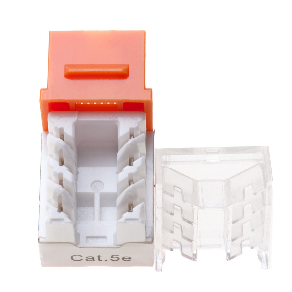 40 pack Cat5e 45° Angled Keystone Jack Network 110 Punchdown 8P8C Cat5