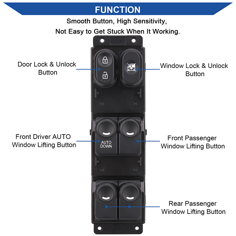 Power Window Control Switch Button for 2011- 2017 Hyundai Accent OEM 93570-1R111