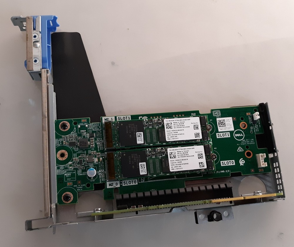 Dell Bundle 0JV70F Server Controller Card w/ 2x 240GB M.2 SSD + Riser + Cage