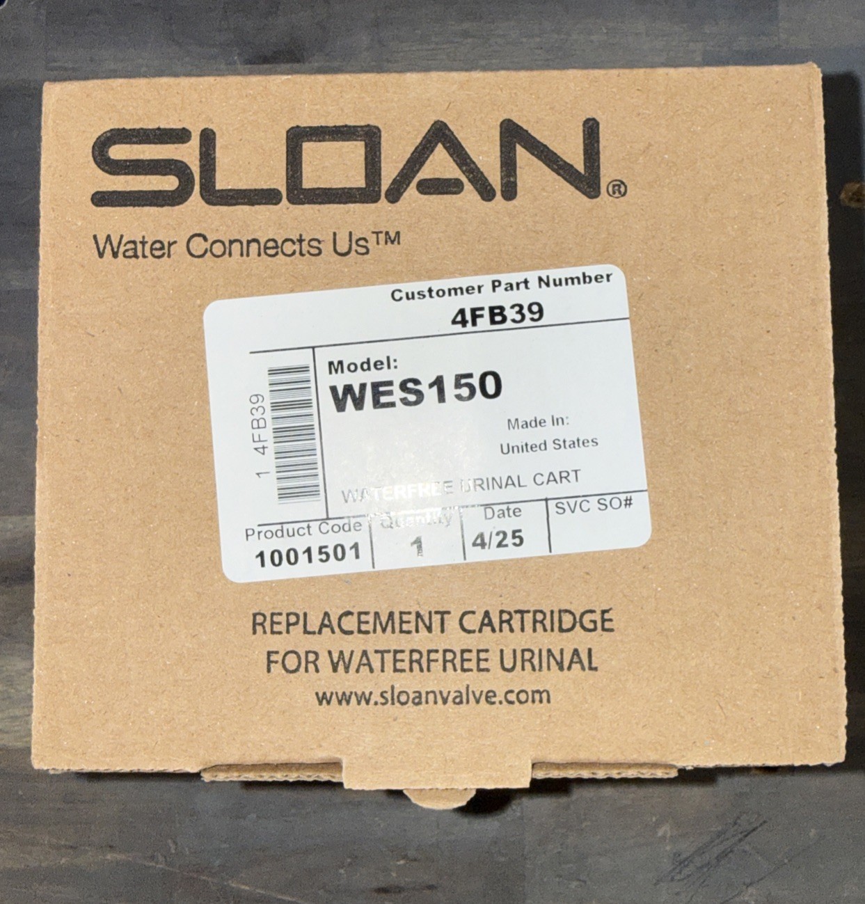 Sloan WES-150 Water Free Urinal Cartridge 1001500 Replacement Cartridge