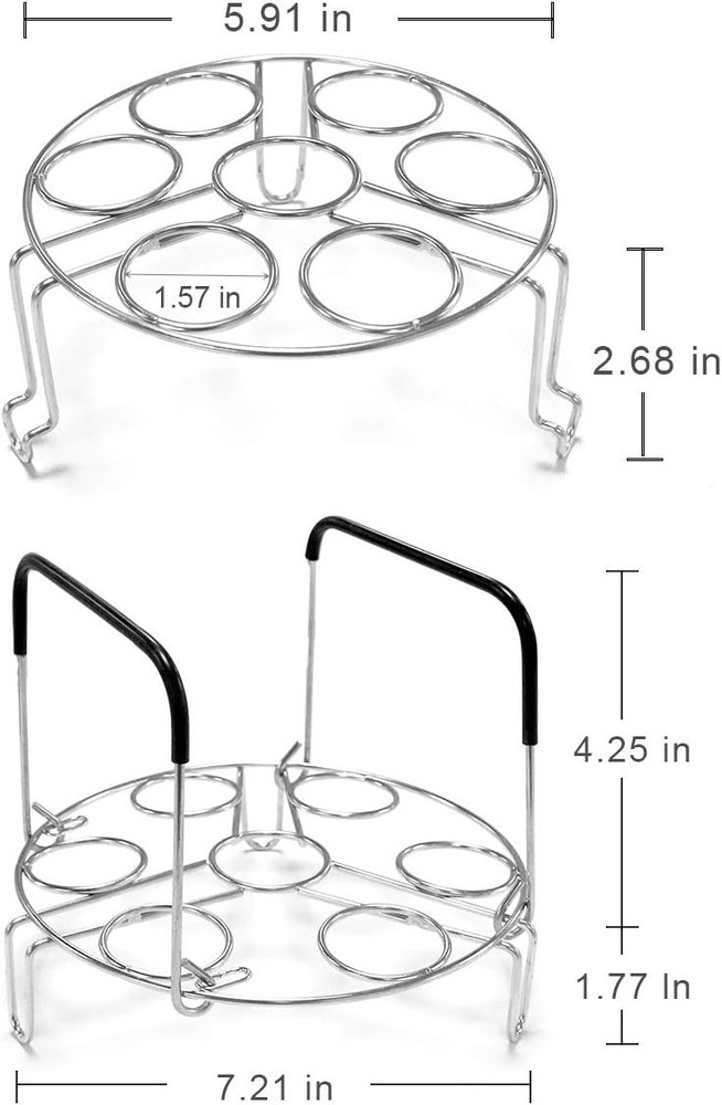 Stackable Egg Steamer, Egg Cooking Rack with Heat Resistant Silicone Handles