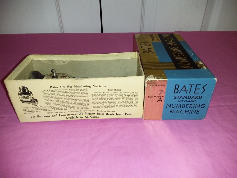 Vintage Bates Standard Movement Numbering Machine