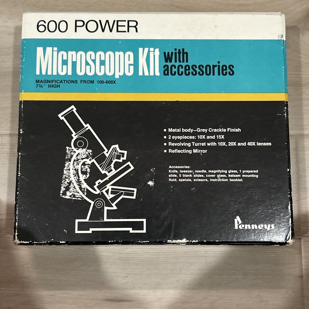 Penneys 600 Power Microscope Kit With Accessories Appears Complete
