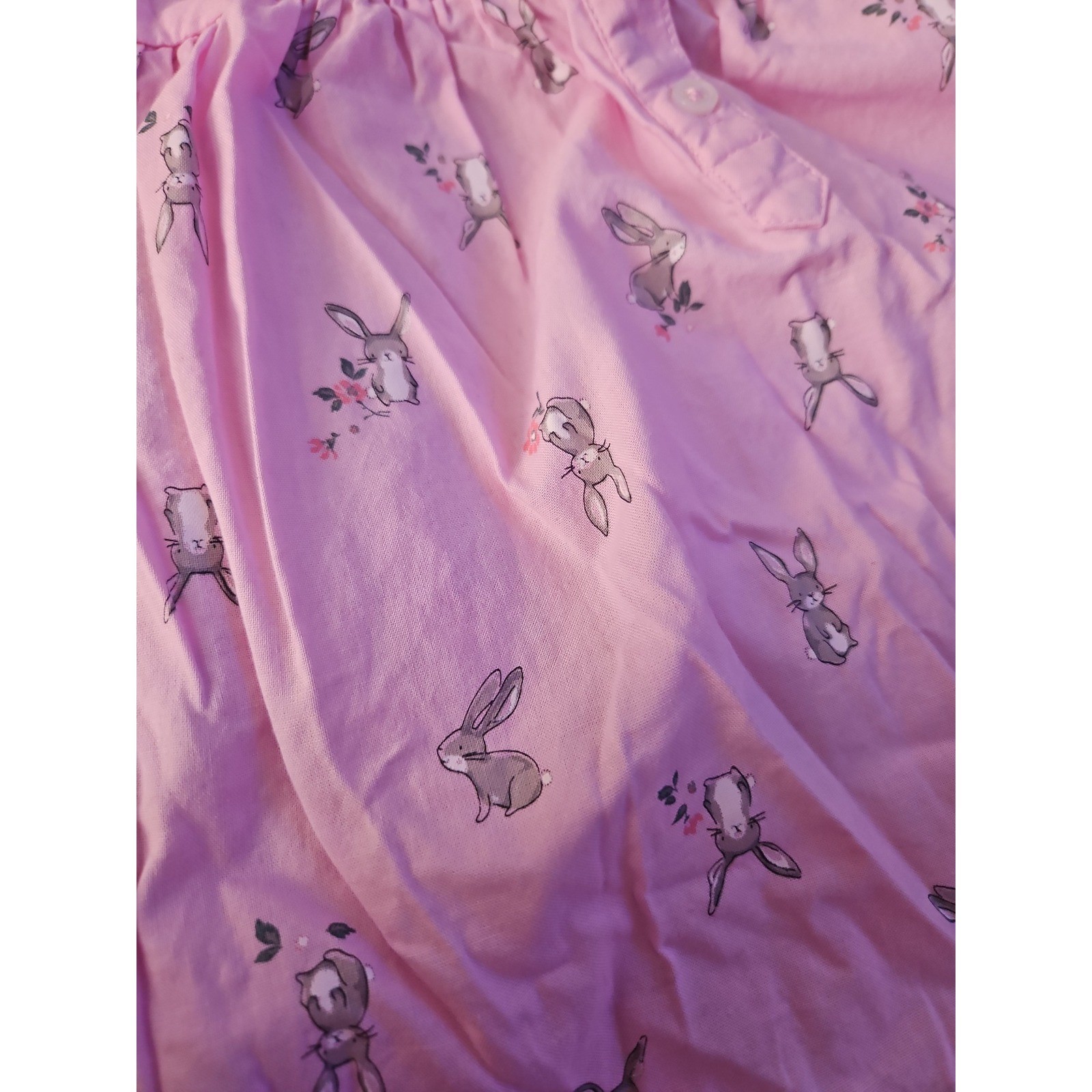 Light Pink Carter's Collared Dress with Grey Bunny Print, Size 6