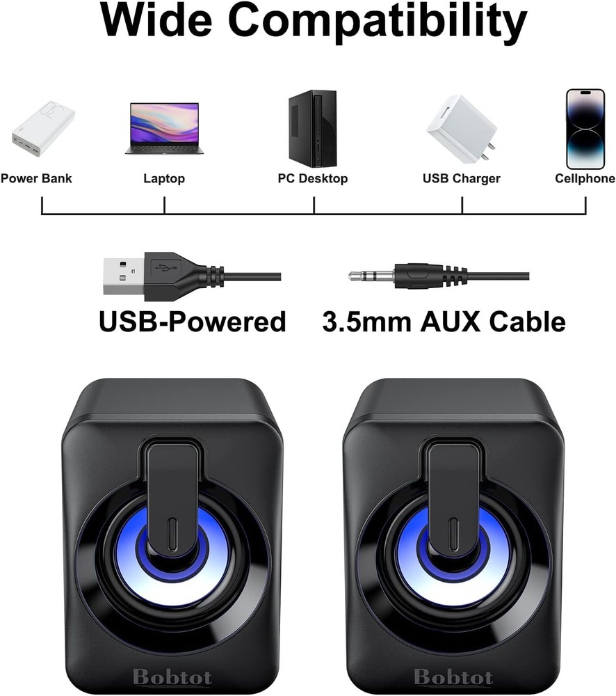 Computer Speaker Bluetooth RGB Desk Speaker for Computer and Laptop