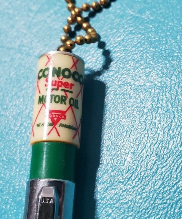 Vintage RITEPOINT PEN CONOCO SUPER MOTOR OIL Pen GAS STATION ADVERTISING Topper