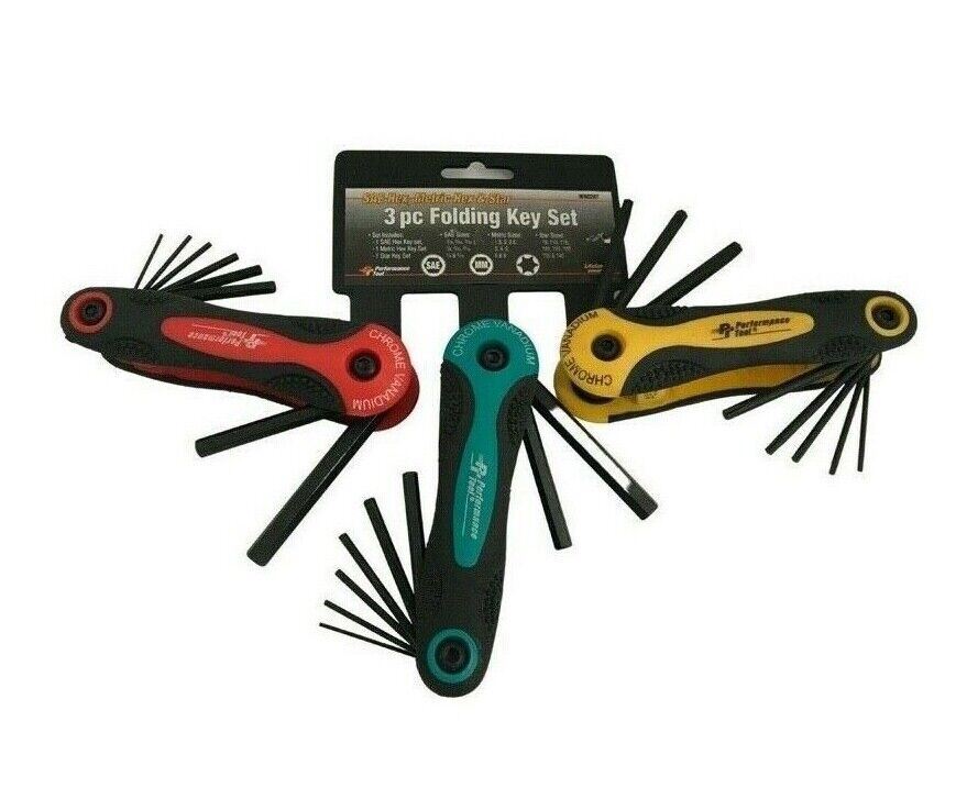 Performance Tool W80287 Folding Key Set, 3-Piece - New