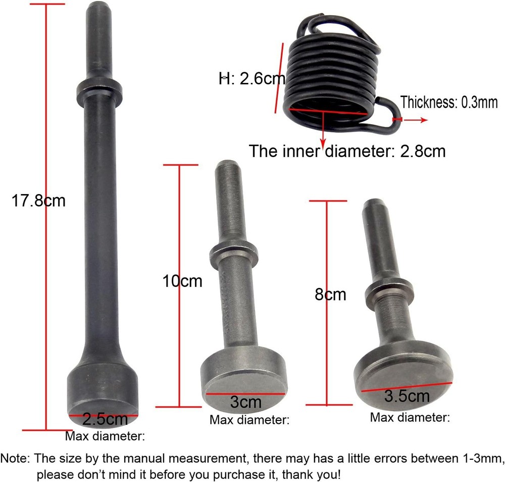 3Pcs Smoothing Pneumatic Air Hammer Chisel bit Set Clear
