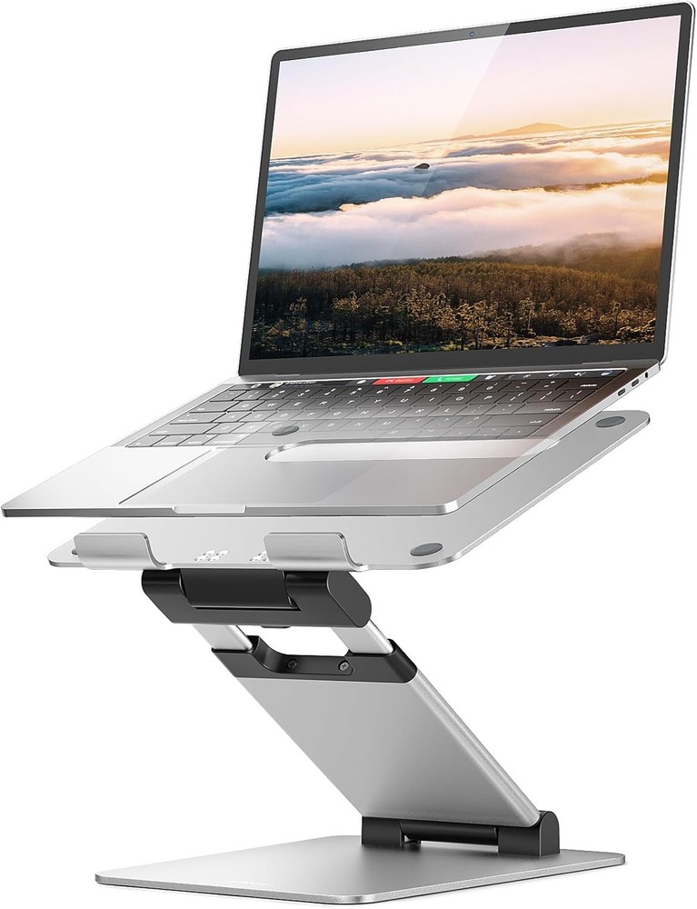 Height Adjustable Laptop Stand Desk Dual Foldable Aluminum Computer Riser