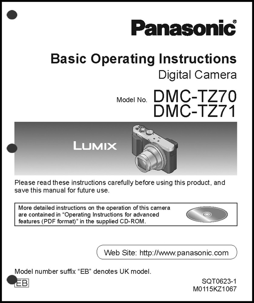 Panasonic DMC-TZ70 & TZ71 Basic  Digital Camera User Guide Instruction  Manual