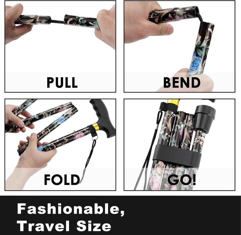 Comfortable 5-Level Height Adjustable Walking Cane - Effortless Mobility Support