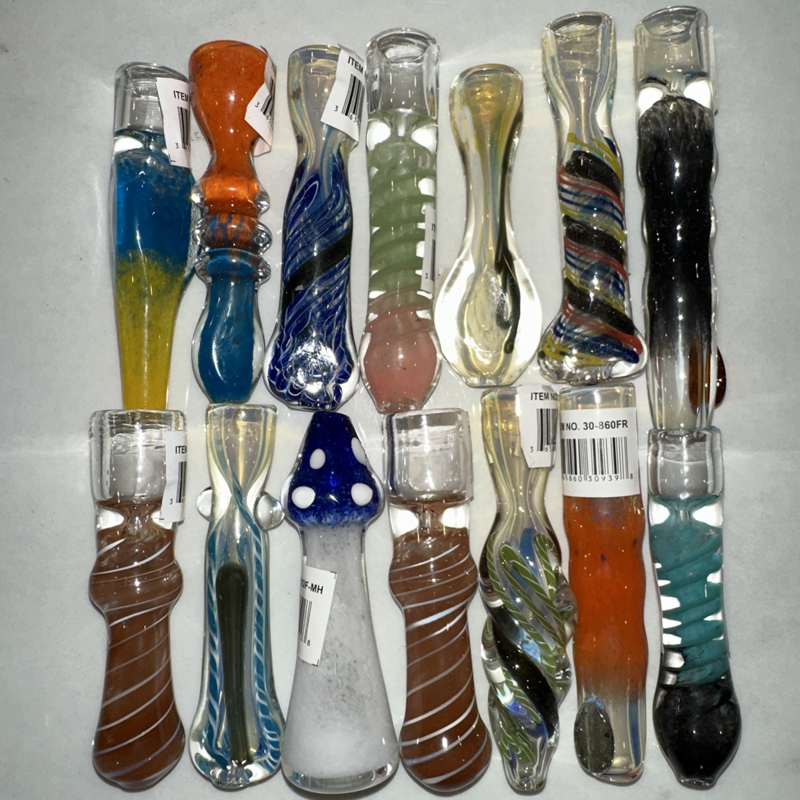 😎 8 PCS 🧡TOBACCO SMOKING PIPE ONE HITTER GLASS CHILLUM 💚 RANDOM COLOR