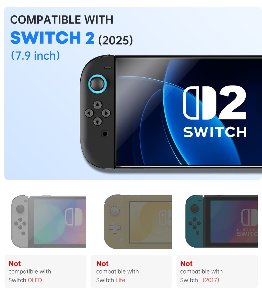 For Nintendo Switch 2 Screen Protector, 3 Pack 9H Tempered Glass Ultra-Thin HD