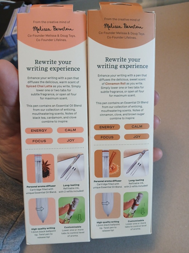 2 Lifelines Pen Diffusers with Essential Oil Blend - Cinnamon Roll And