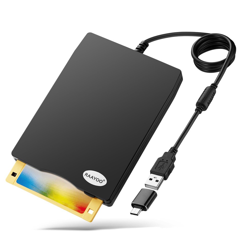USB Floppy Disk Reader 3.5 inch External Portable 1.44 MB FDD Floppy Disk Dri...