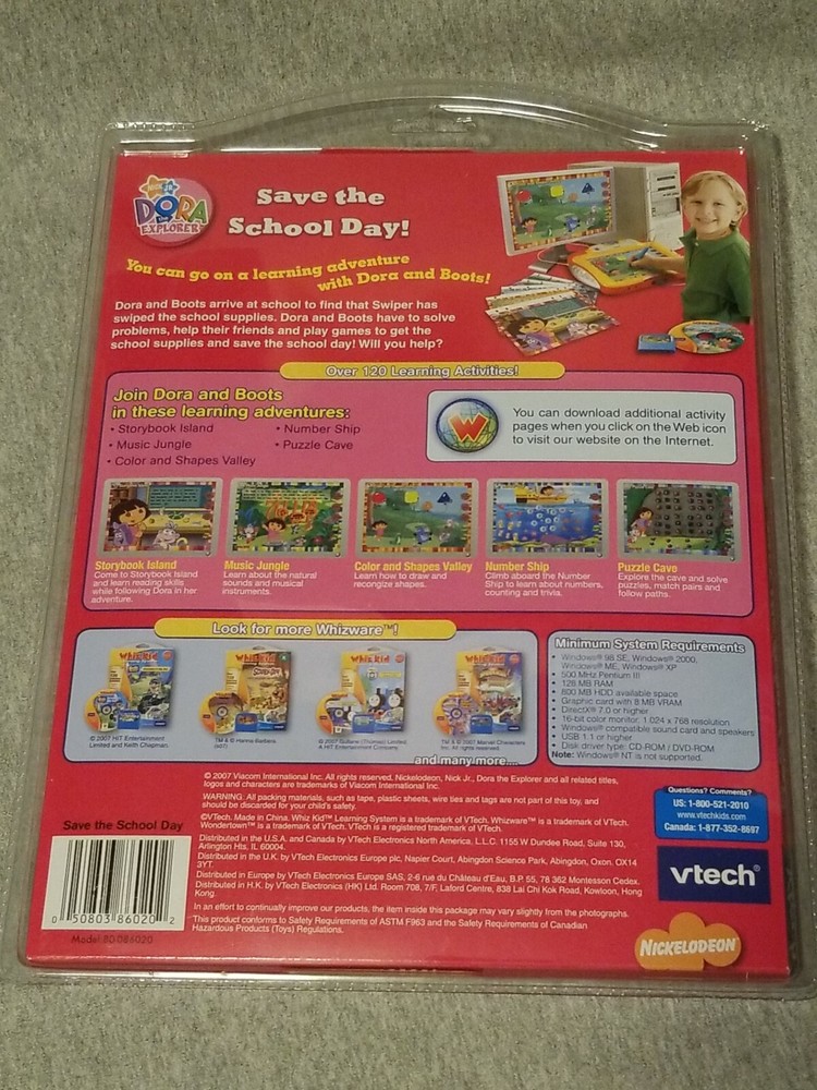 VTech Whiz Kid Learning System Dora the Explorer Save the School Day Educational