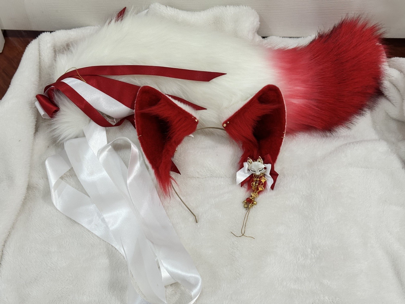 Authentic Catzo Club Cosplay Anime Inari Kitsune Ears & Tail set With Clip