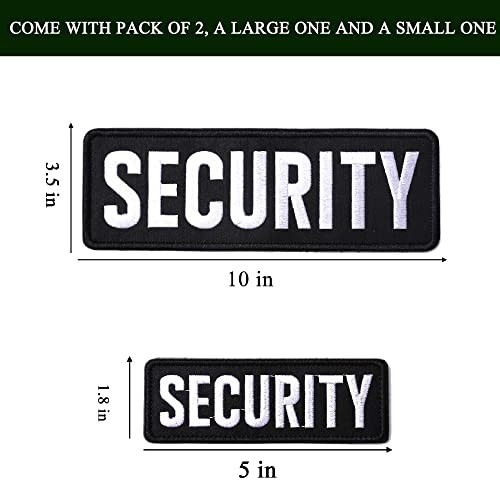 Large Embroidered Security Patches - Hook & Loop for Tactical Vests, Jackets, Ha