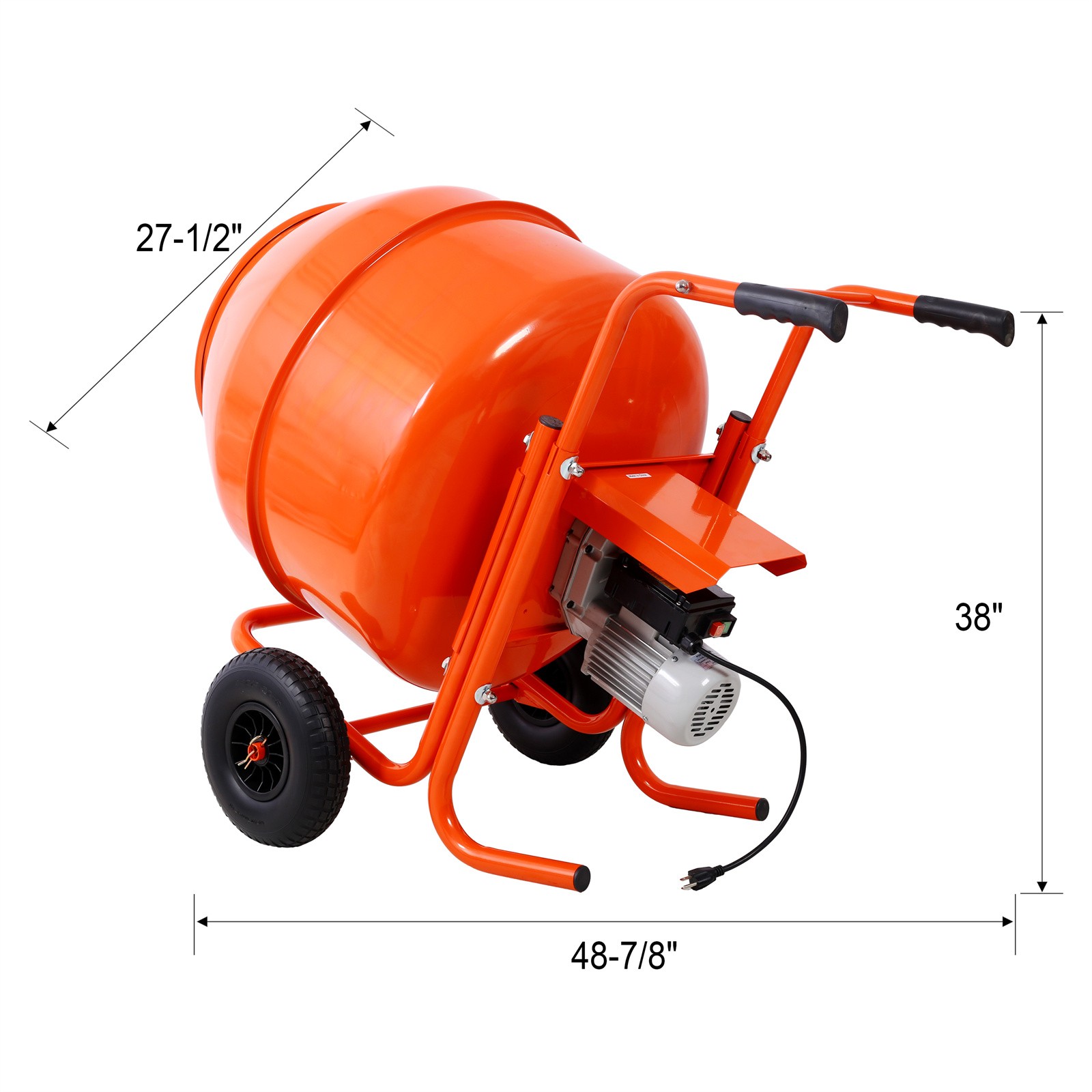 Portable 8 cu. ft/224L Electric Concrete Cement Mixer Machine with Wheel