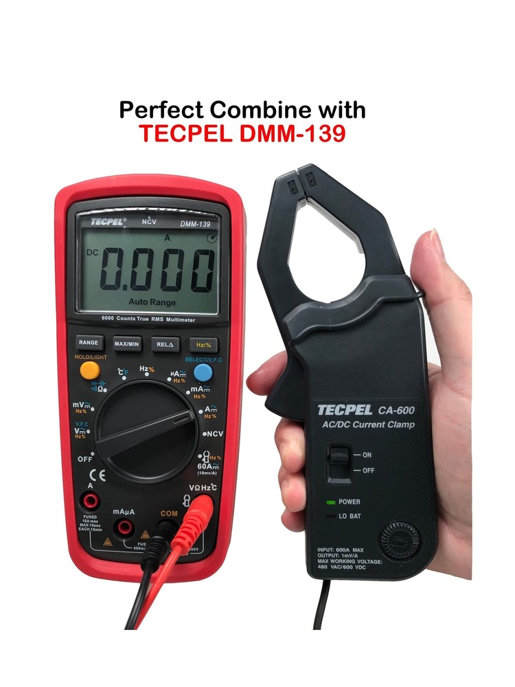 TECPEL CA-600 AC/DC Current clamp Transmitter Probe 600A