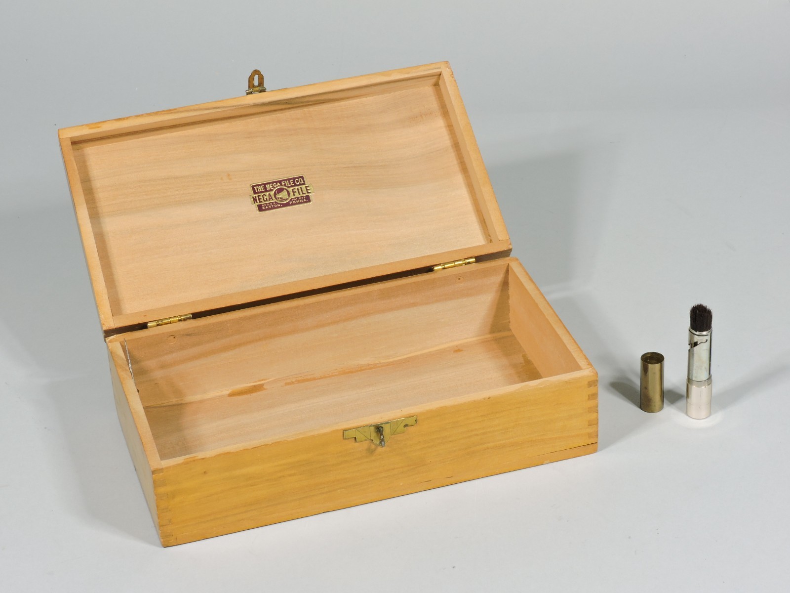 Vintage Wooden NEGAFILE negative file box and Popup Cleaning Brush