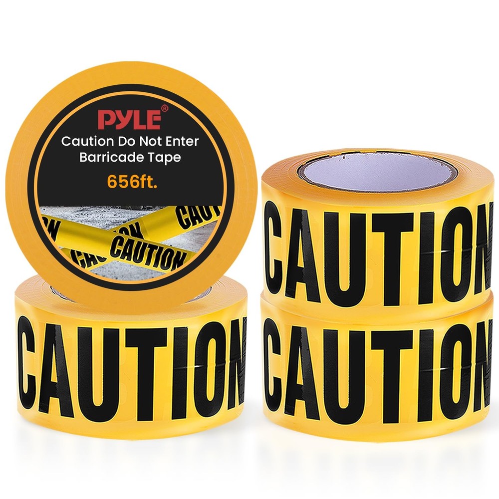 Pyle Caution Tape Yellow, "Caution Do Not Enter” - 4 pc