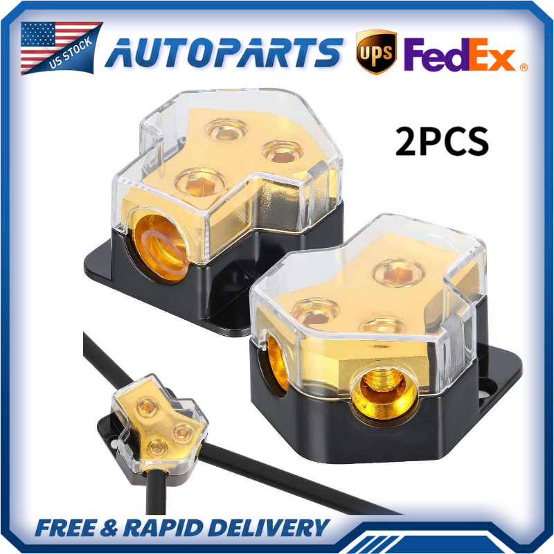 Car Audio Splitter Amp Power 0/2/4 Gauge In 4/6/8 Gauge Out Distribution Block