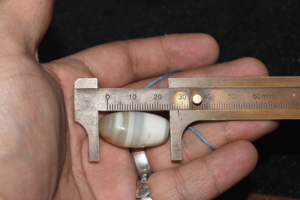 Authentic Ancient Bactrian Banded Agate Stone Bead in Perfect Condition