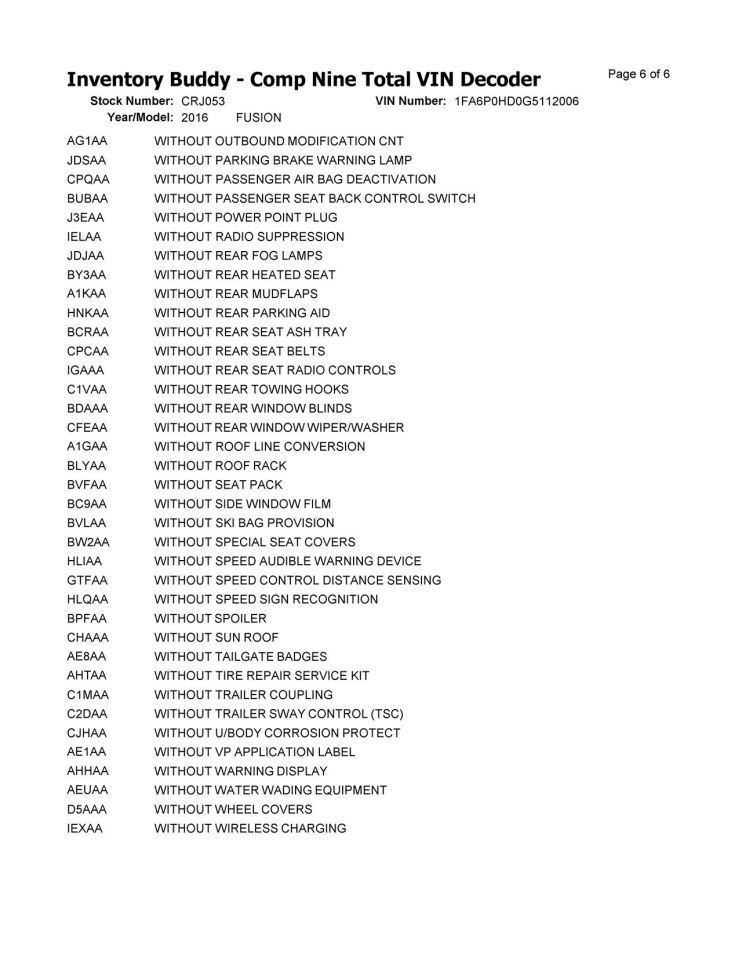 FUSION 2016 Air Shutter 12101948